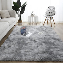 Load image into Gallery viewer, Fur faux Grey center rug
