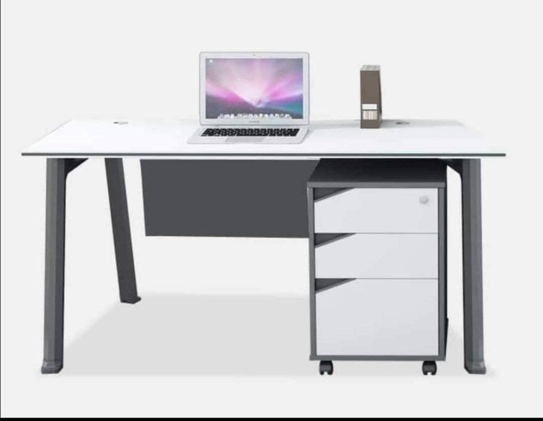 White grey 1.2m Wooden Steel Office Desk