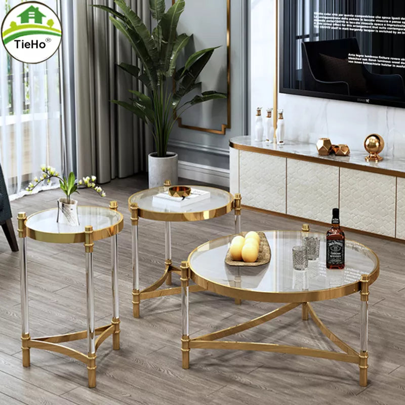 glass nest coffee table set