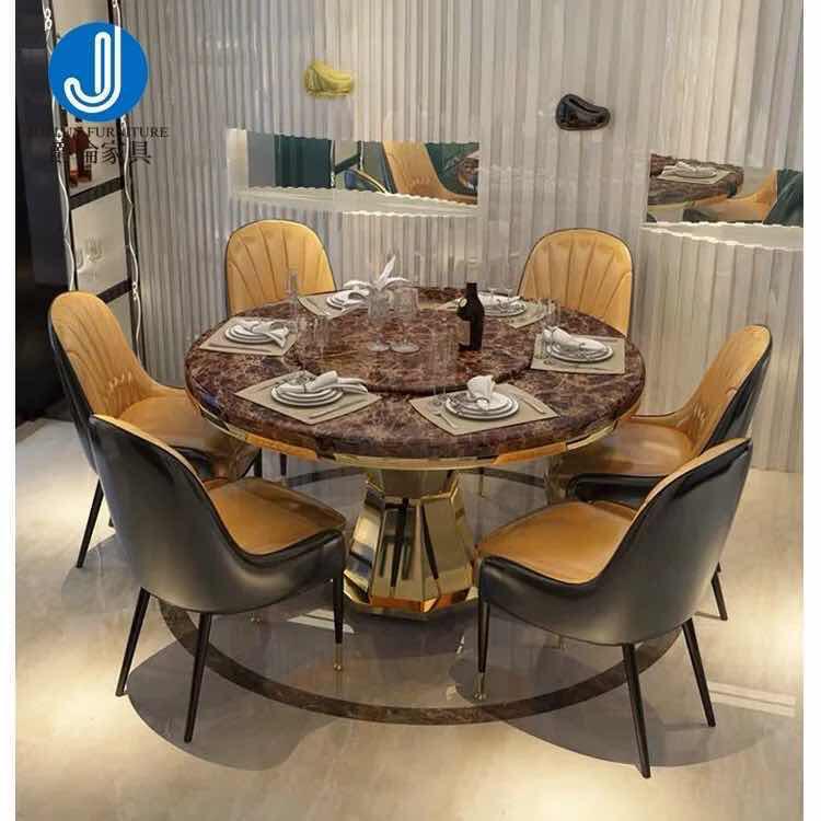 Luxury Stainless Steel Table Set for Dining Room Hotel Home Furniture