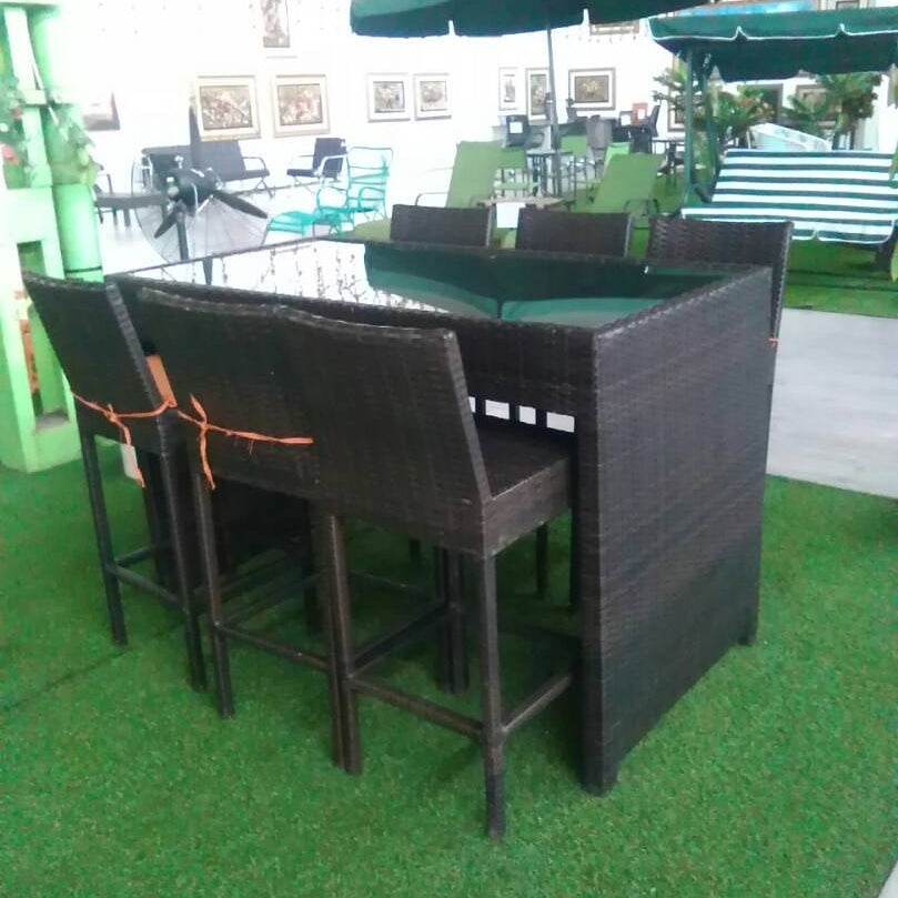 Rattan bar discount table and chairs